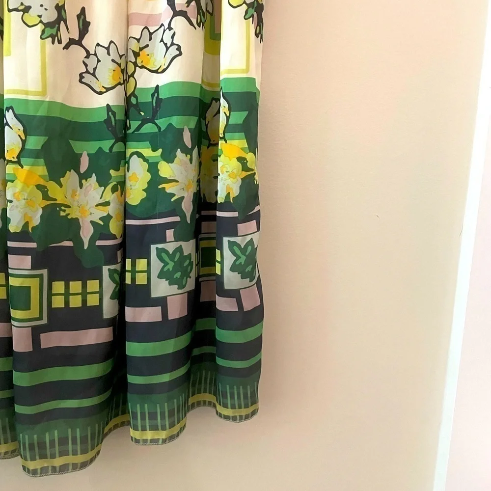 LAPIS Anthropologie Strapless Silky Geometric Print Dress Size 1X - Picture 3 of 5